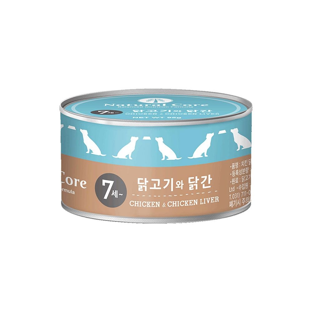 [오늘출발] 네츄럴코어 시니어 강아지캔 95g 24개입 닭+소고기 강아지간식