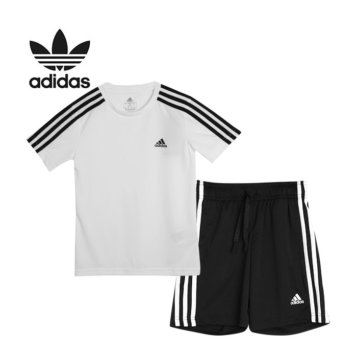 아디다스]아디다스 키즈 B 3S 티셔츠 바지 SET 화이트 (GN1492) : 롯데ON