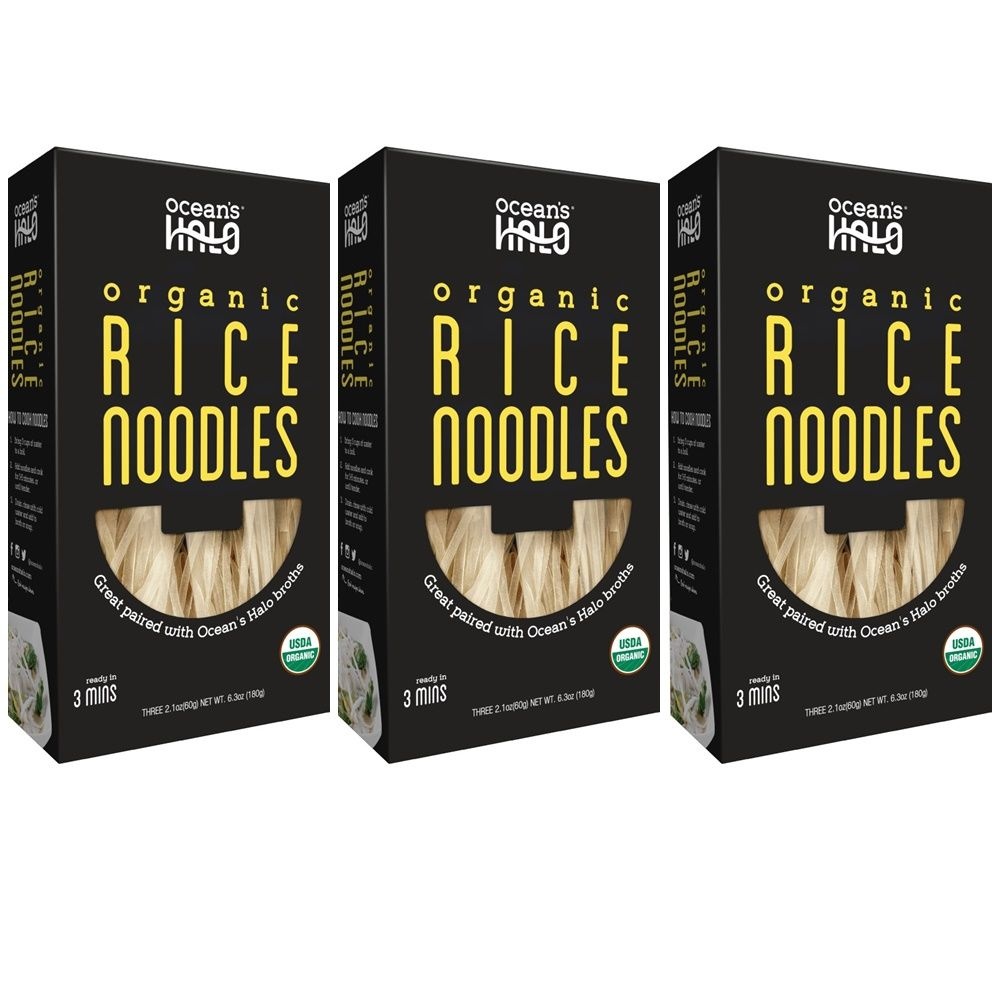 Ocean's Halo [해외] Ocean's Halo Rice Noodles 미국 오션스 헤일로 라이스 누들 쌀국수 면 180g(3인분) 3팩