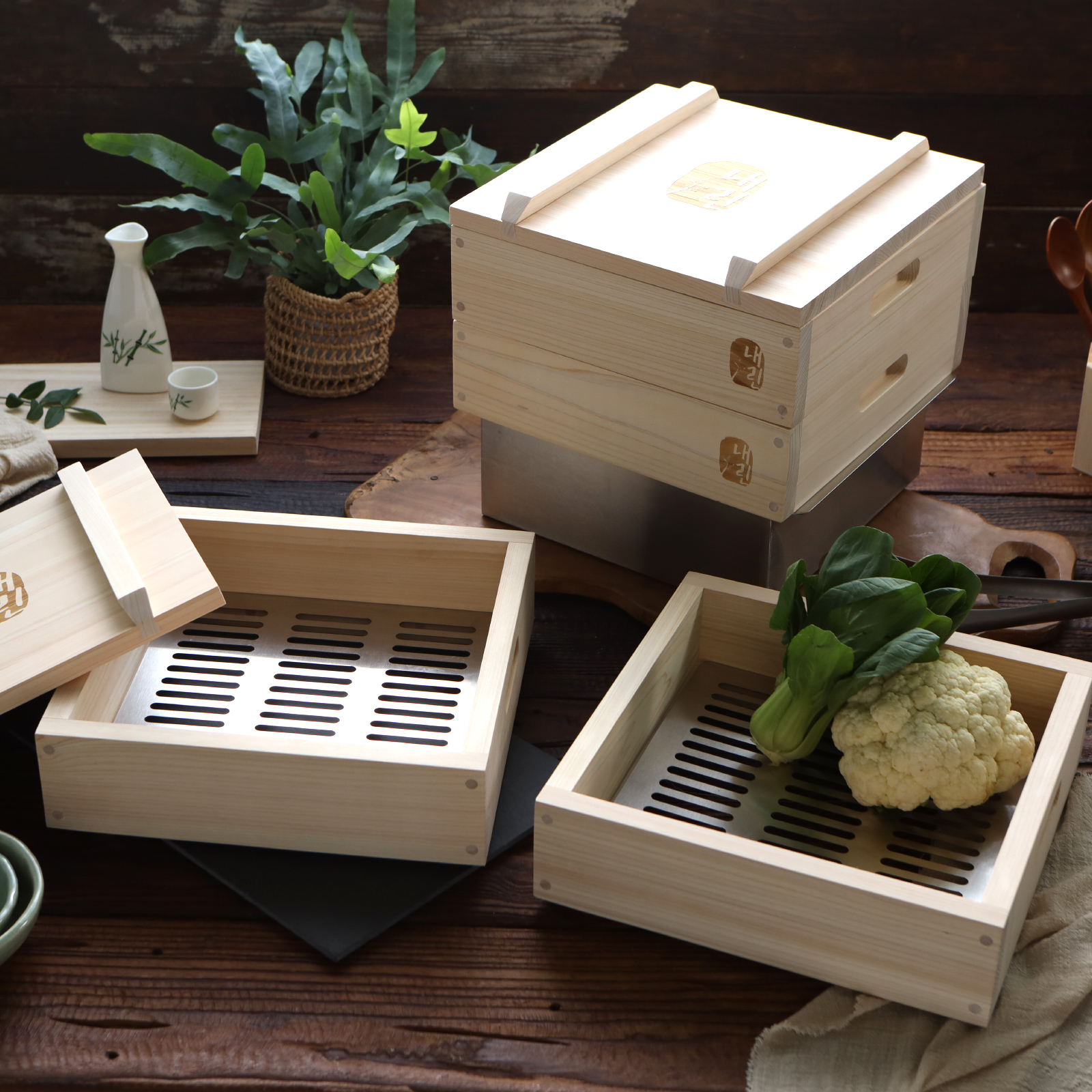 [롯데온 비밀특가]내린편백찜기 3단풀세트+보관가방