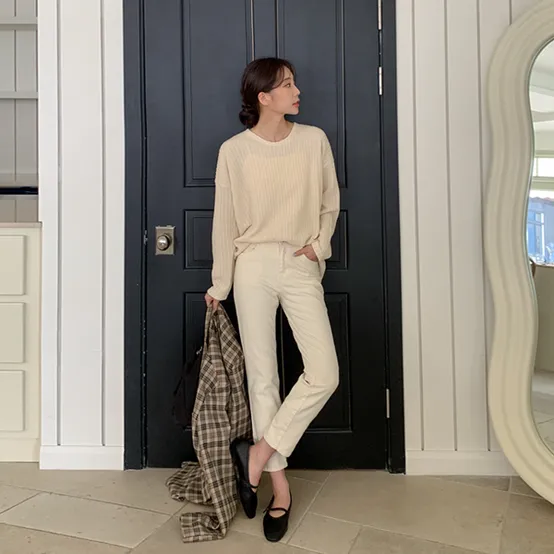 카제스 히든밴딩 일자 팬츠 69162 빅사이즈 여성의류