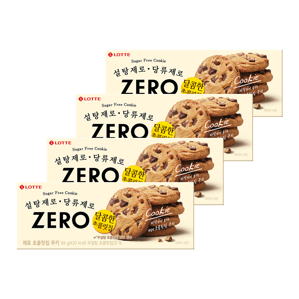 롯데웰푸드 제로 초콜릿칩 쿠키84gX4개