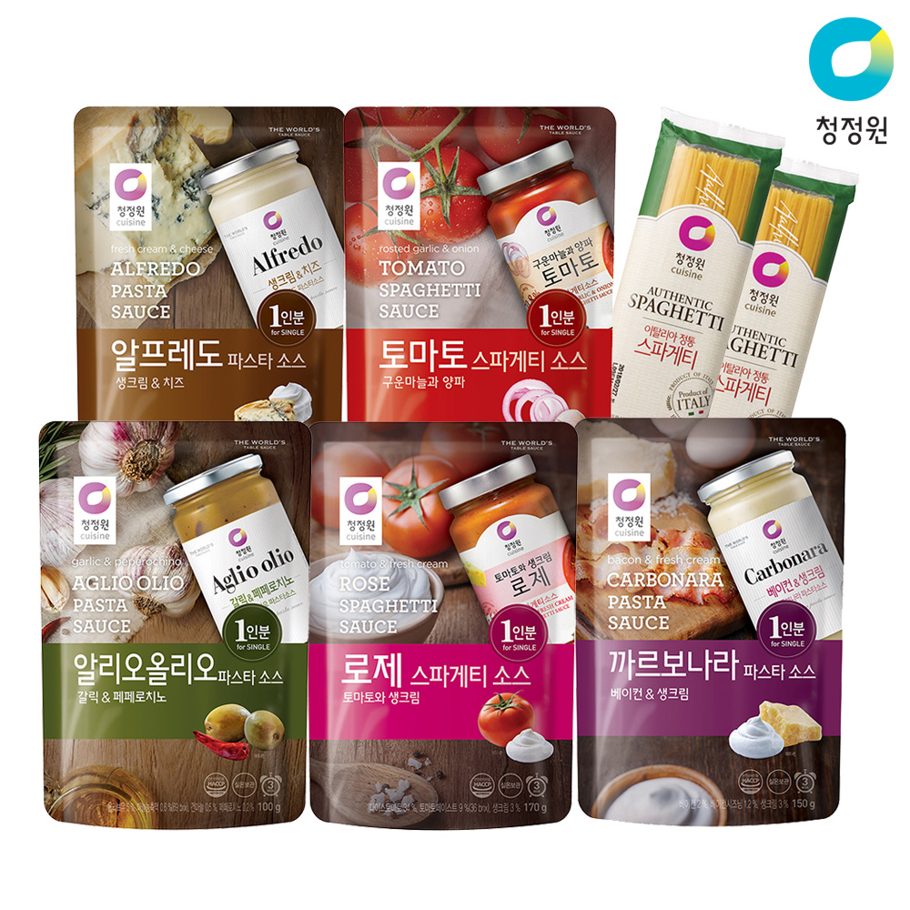대상 청정원 베이컨&생크림 까르보나라 파스타소스 150g 5개+면 250g 2개[1개] - 에누리 가격비교