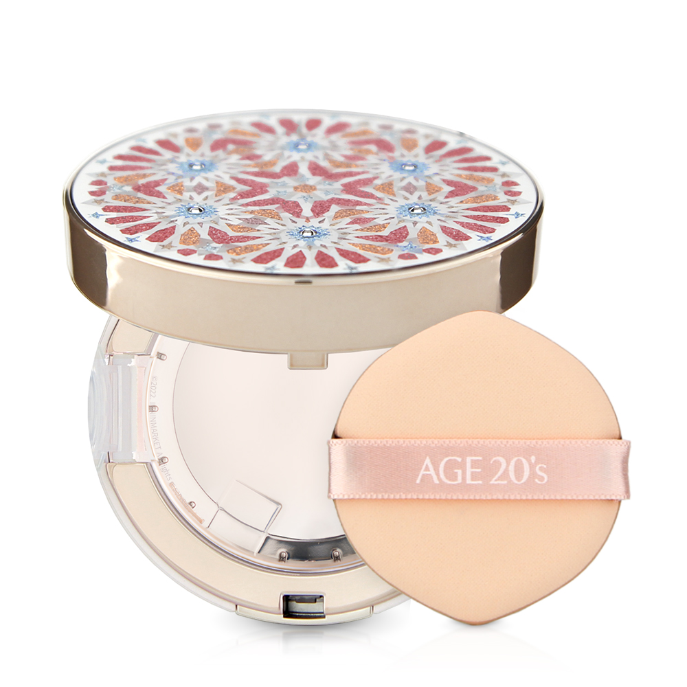 애경 에이지투웨니스 커버팩트 LX 크리스탈 케이스+퍼프