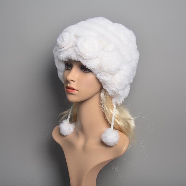 샤프카 러시아털모자 겨울 자연 렉스 토끼 모자를 위한 여성 모피 모자, : 롯데On